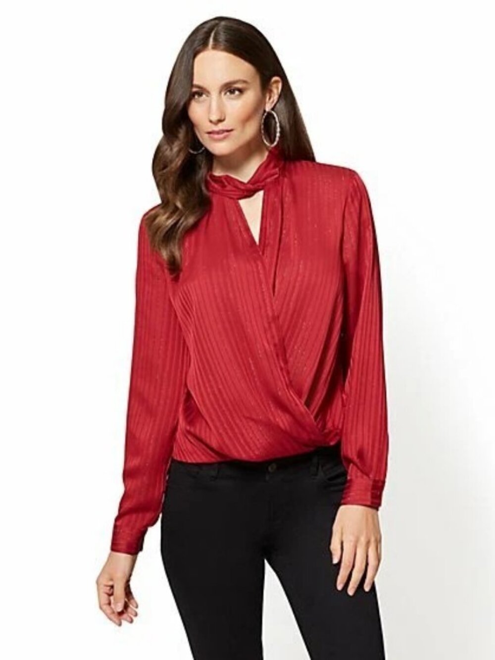 New York & Company Soho Soft Shirt Mock-Neck Wrap, size XS